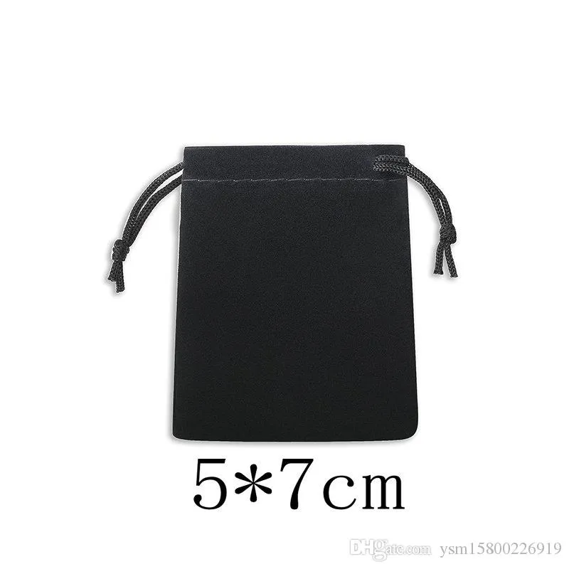 75 st tre dimensioner 5 7 cm 7 9 cm 10 12 cm Velvet DrawString Bag Black Whole Jewelry Bags Christmas Wedding G288L