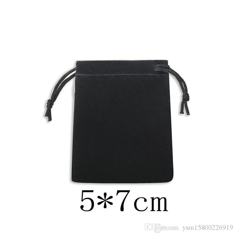 Sac à cordon en velours noir, 75 pièces, trois dimensions 5 7 CM 7 9 CM 10 12 CM, sacs à bijoux entiers noirs, mariage de noël G219O