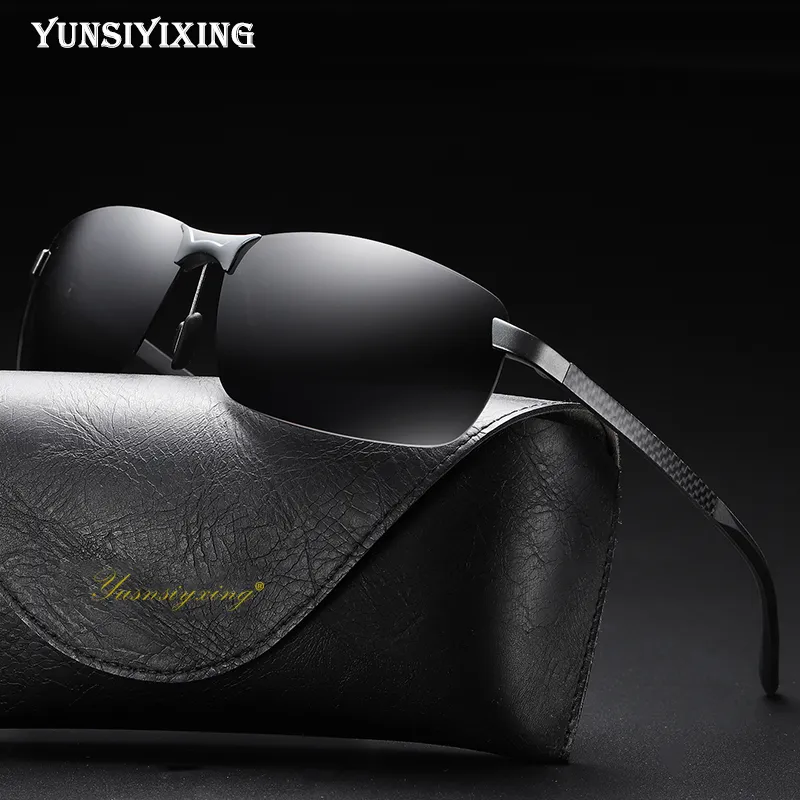 Yunsiyixing aluminium magnésium lunettes de soleil Gentleman lentille polarisée lunettes Vintage UV400 extérieur conduite Flash YS65153362
