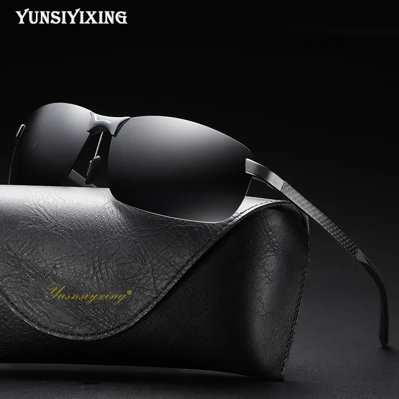 Yunsiyixing gafas de sol de aluminio y magnesio lentes polarizadas para caballero gafas clásicas UV400 conducción al aire libre Flash YS65153362