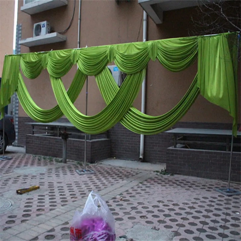 Toppsäljande 20ft bröllopsgardin swags fest scen bröllop dekorativ bakgrund gardin swags draperar is silk bröllop dekoration287c