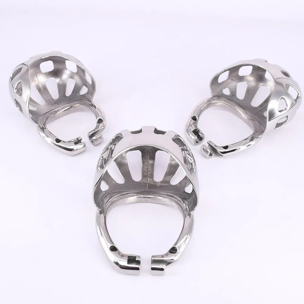 Anéis de pênis masculino para gaiola de gabinete de aço inoxidável Arco Cockring Metal Dispositários Acessórios Scrotum Bondage Restries Gear7597966