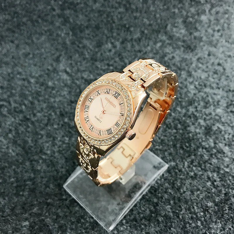 CONTENA Orologio da polso di lusso Orologi da donna Orologi con strass Moda in oro rosa Orologi da donna Orologio Reloj Mujer Relogio Feminino C271S