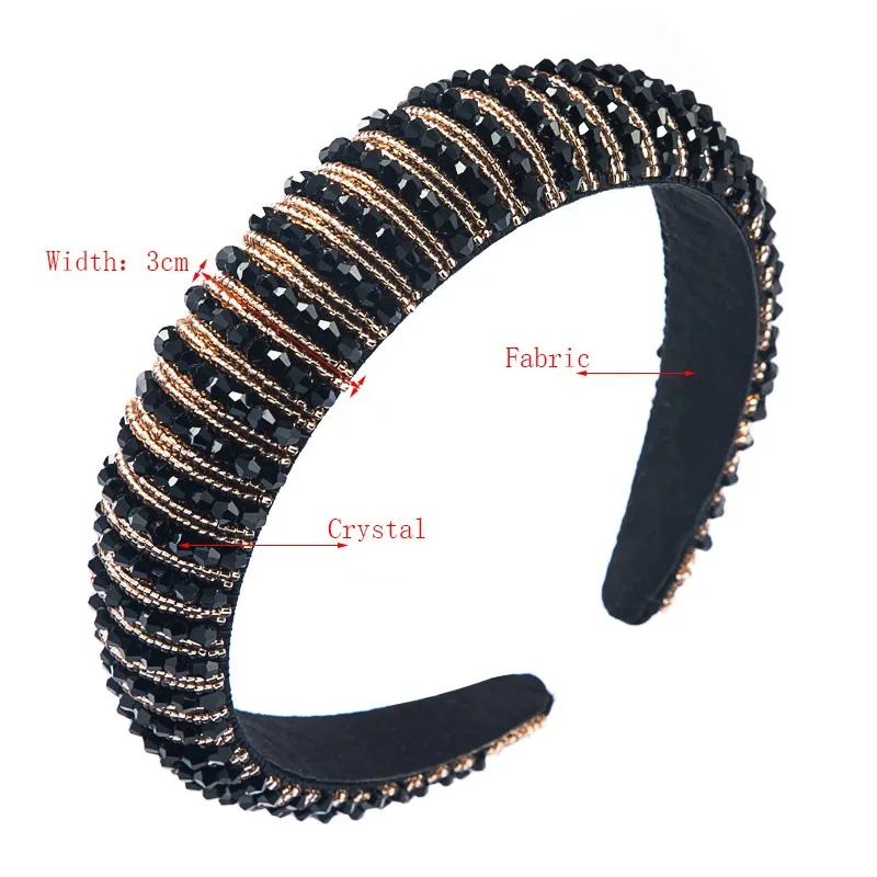 Bandeau en cristal complet accessoires pour cheveux bandeaux brillants rembourrés strass bandeaux coiffure pour femmes dames fête de mariage Jew2837