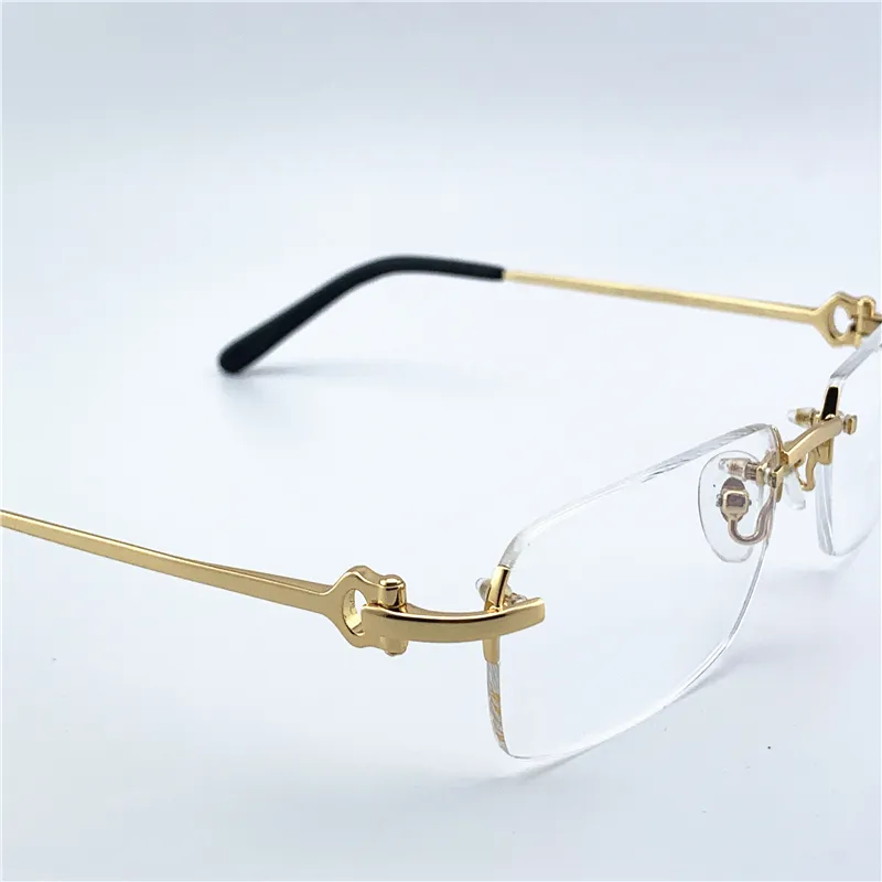 Designer Eye Glasses Frames Mens Womens Fashion Designer Optical Retro Metal Transparent Lens Vintage Classic Clear Square Eyewear318P