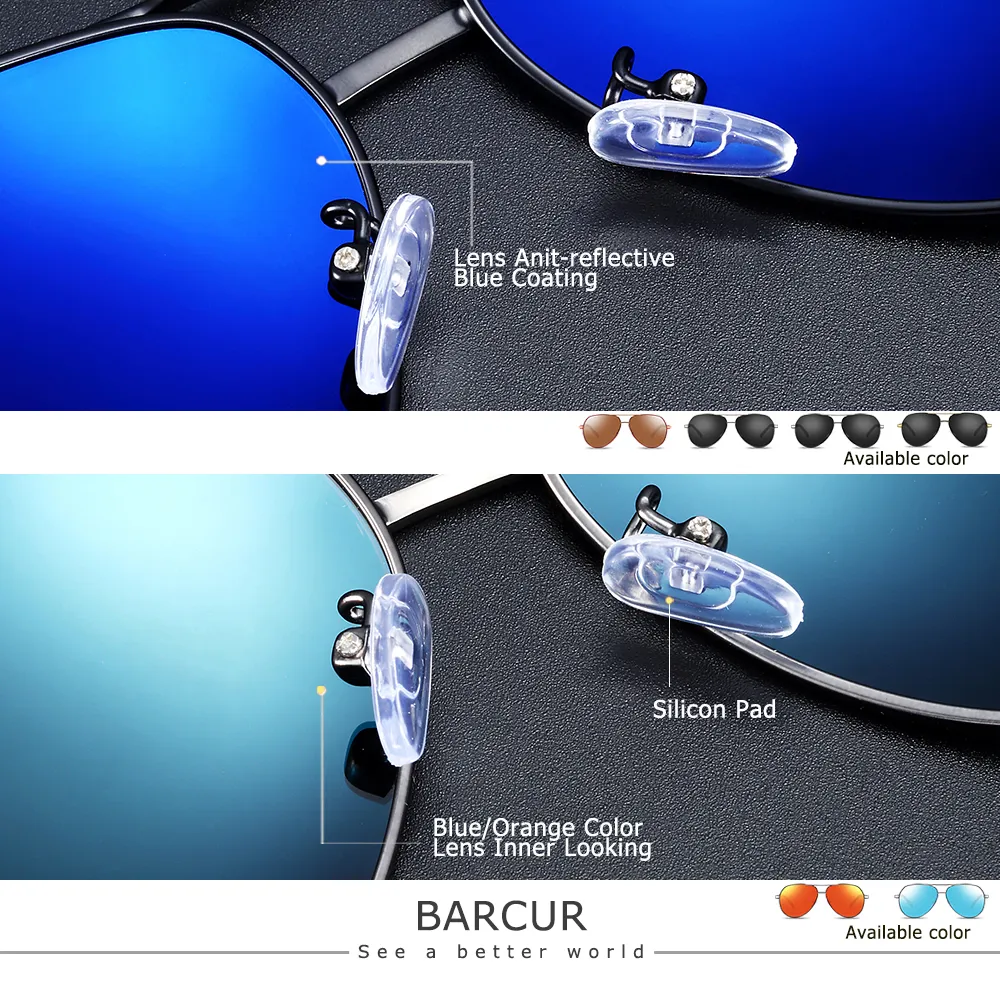 Barcur Men d'origine Lunettes de soleil Polaris Driver Lunes Polaroid Sun Sunshes Male Pilot Eyewear2809