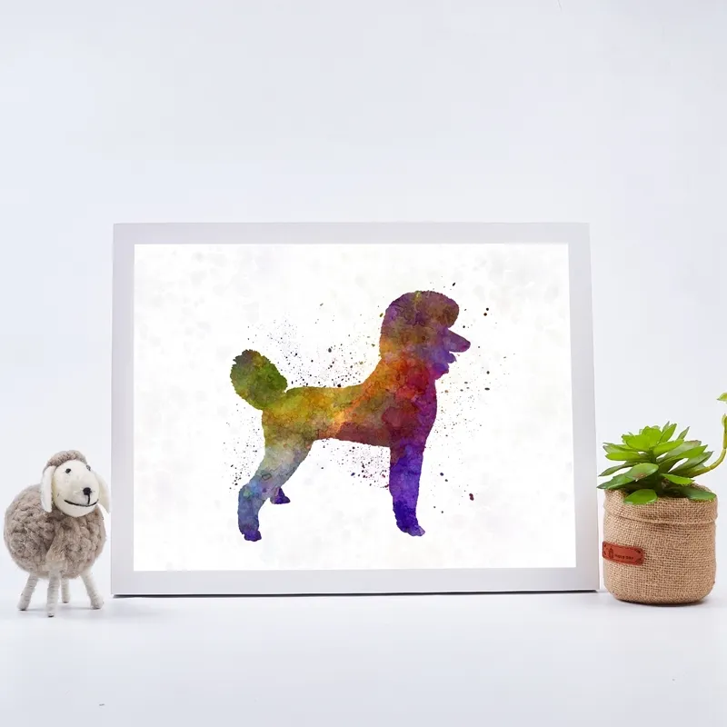 Poodle Watercolor Canvas Poster Kids Room Decor