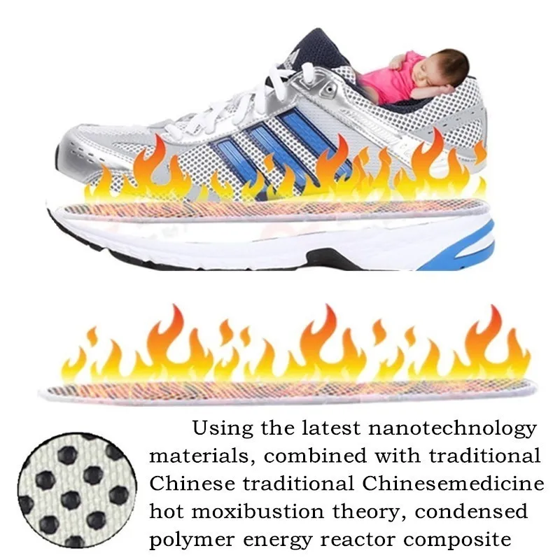 1 пара самонагревающихся стельок для обуви в дальнем инфракрасном диапазоне, магнитотерапия, хлопковые нанотехнологии, массаж против усталости для мужчин и женщин2130151