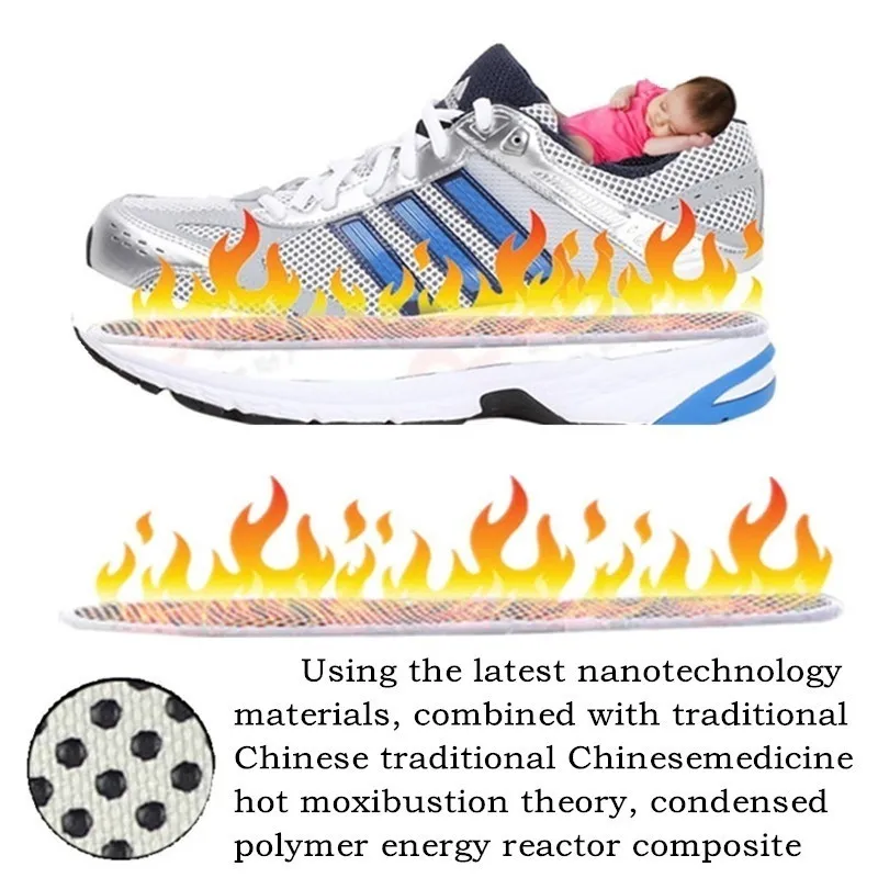 1 para samozarowującego się butów na podczerwień wkładki magnetyczne nanotechnologia bawełniana masaż przeciwfatigue dla mężczyzn i kobiet 2130151