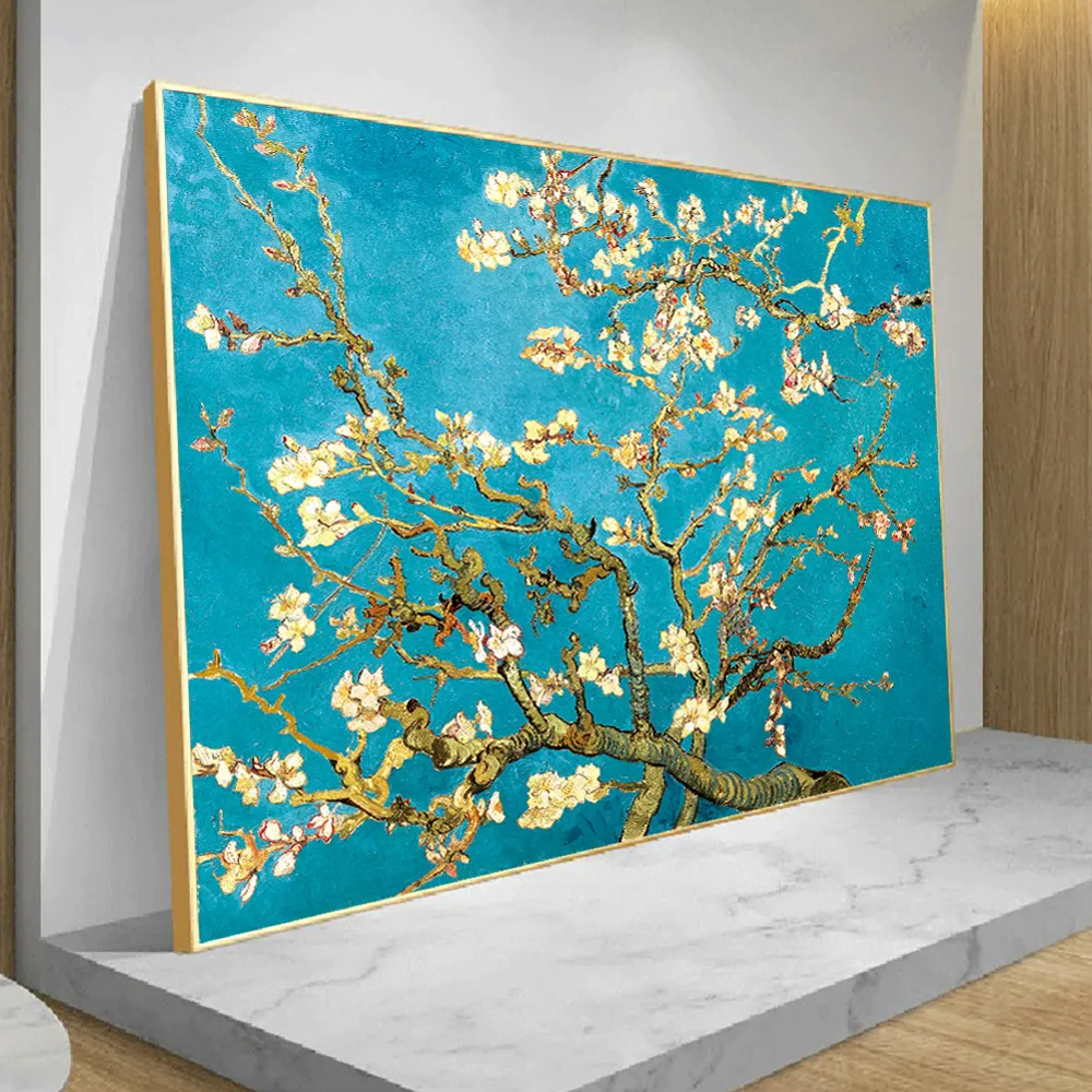 Van Gogh Almond Blossom Słynny obraz olejny Płótno druk represjonista Flower Mur
