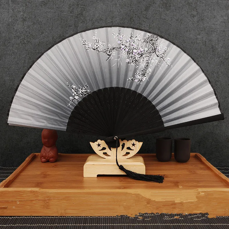 Summer Vintage Bamboo Folding Hand Holding Flower Fan Chinese Dance Party Pocket Gift Women Dancing Hand Fans Dekor293p