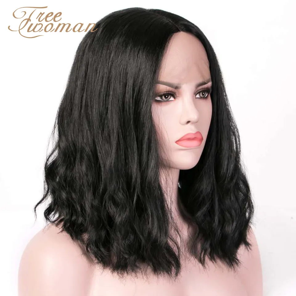 Donna Wig Wig Wig Wig Wig Wig Wig Water Wigs donne nere parrucca capelli di media lunghezza Halloween Cosplay Daily9531611