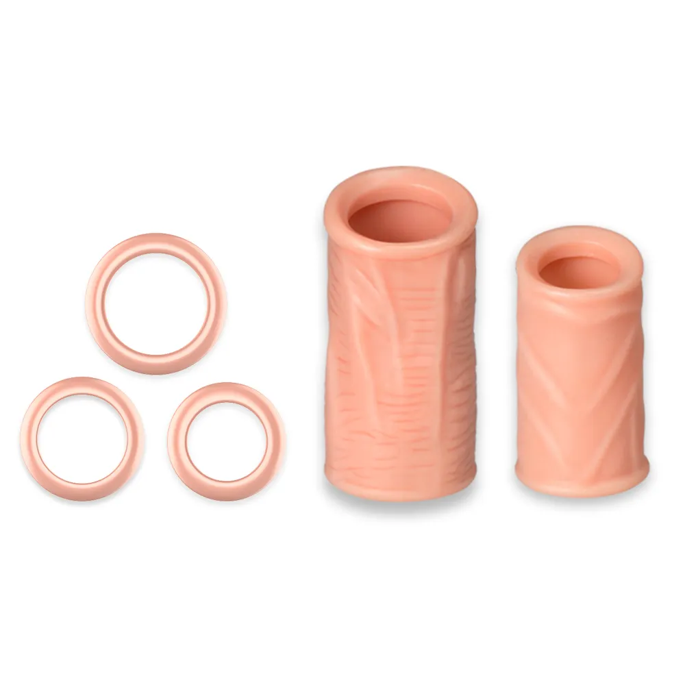 set Foreskin Correction Penis Sleeve Two Sizes Delay Ejaculation Screw Shape Penis Ring Cock Ring Sex Toys for Men Cock Rings5200613