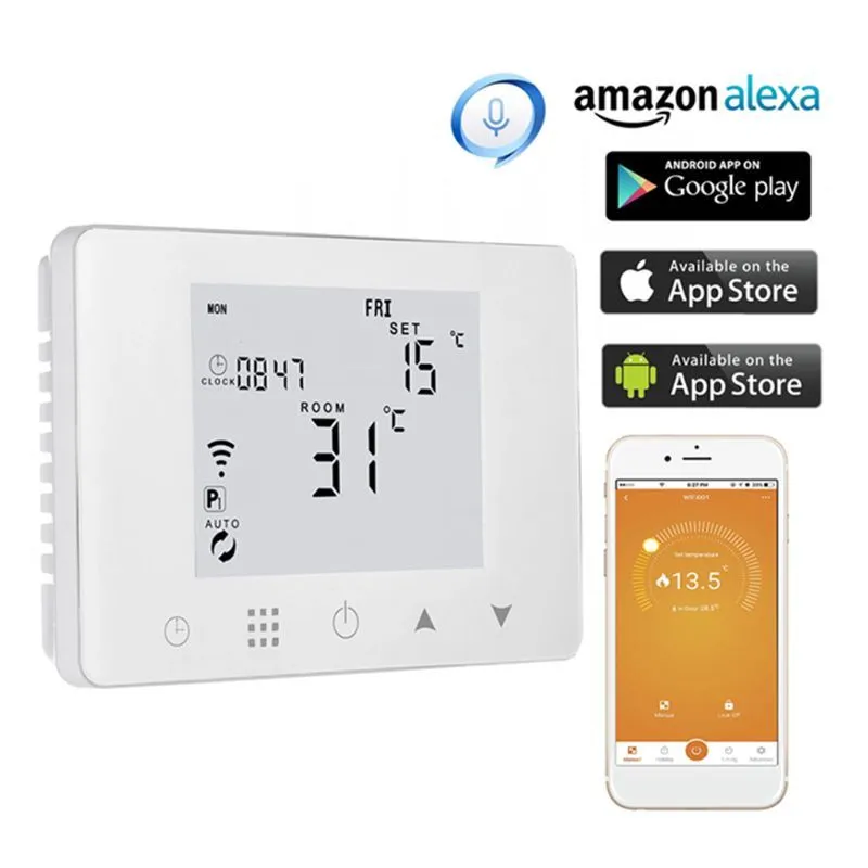 WiFi Room Thermostaat Gasketel Wallmounted verwarming draadloze externe temperatuurcontroller voor Alexa Google Home 110V 220V1133902