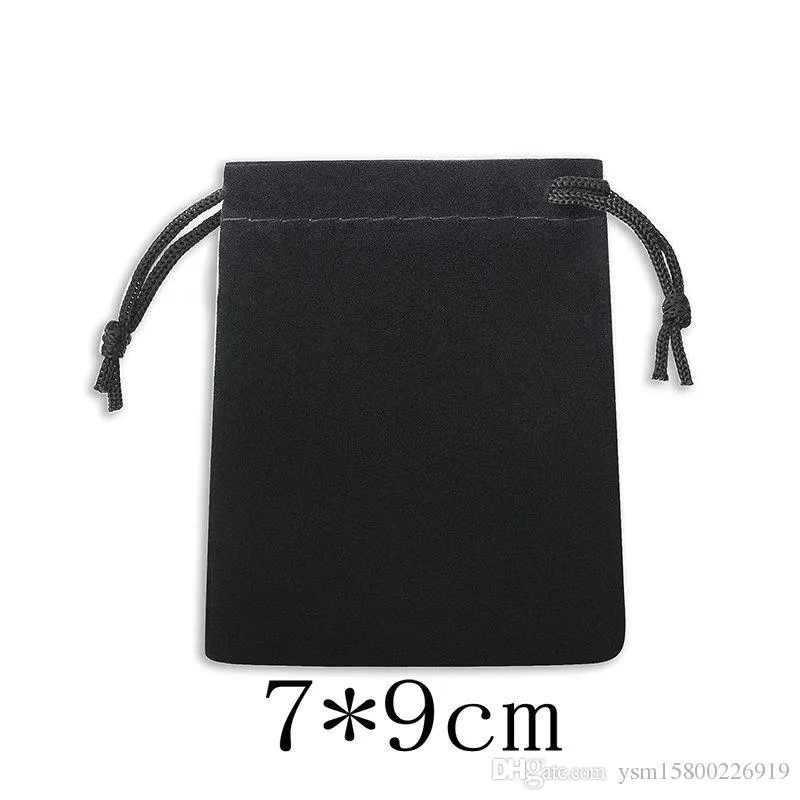 75 шт. три измерения 5 7 см 7 9 см 10 12 см бархатная сумка на шнурке черные целые сумки для ювелирных изделий на Рождество и свадьбу G217e