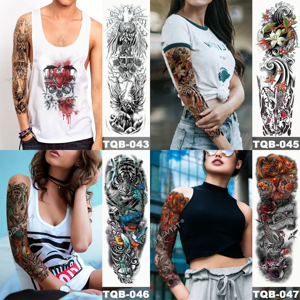 Watersticker Tattoo Grote Arm Mouw Tijdelijke Tatoeages Mannelijk Maori  Power Totem Design, Waterdichte, Krijger Samurai Angel Skull Full Black  Body Art Van 21,51 € | DHgate, image size:1000x1000