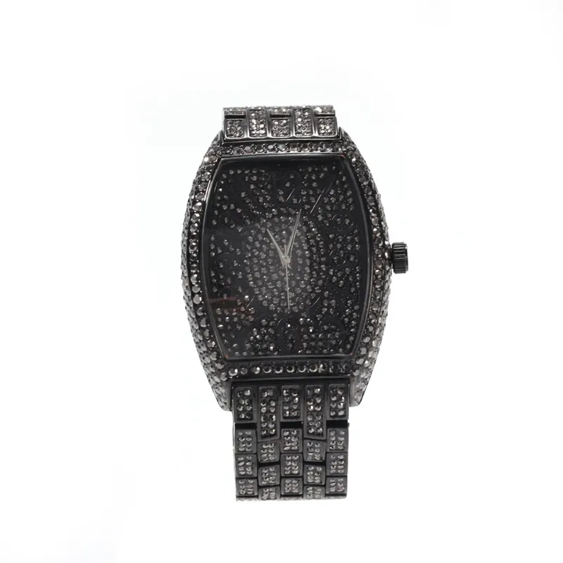 Fashion Mens Watches Full Diamond Iced Out Watch Hip Hop Gold Silver Black Watch