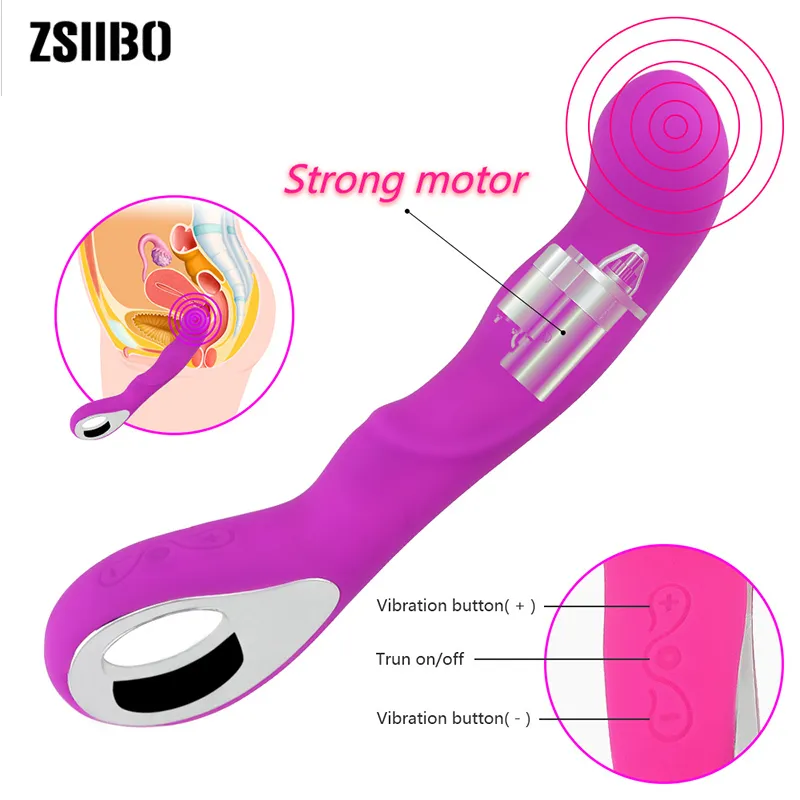 Vibromasseur de masturbation féminine rechargeable USB Clit et point G Orgasme Squirt Masseur AV Bâton vibrant Sex Toy pour femmes Y20063179950