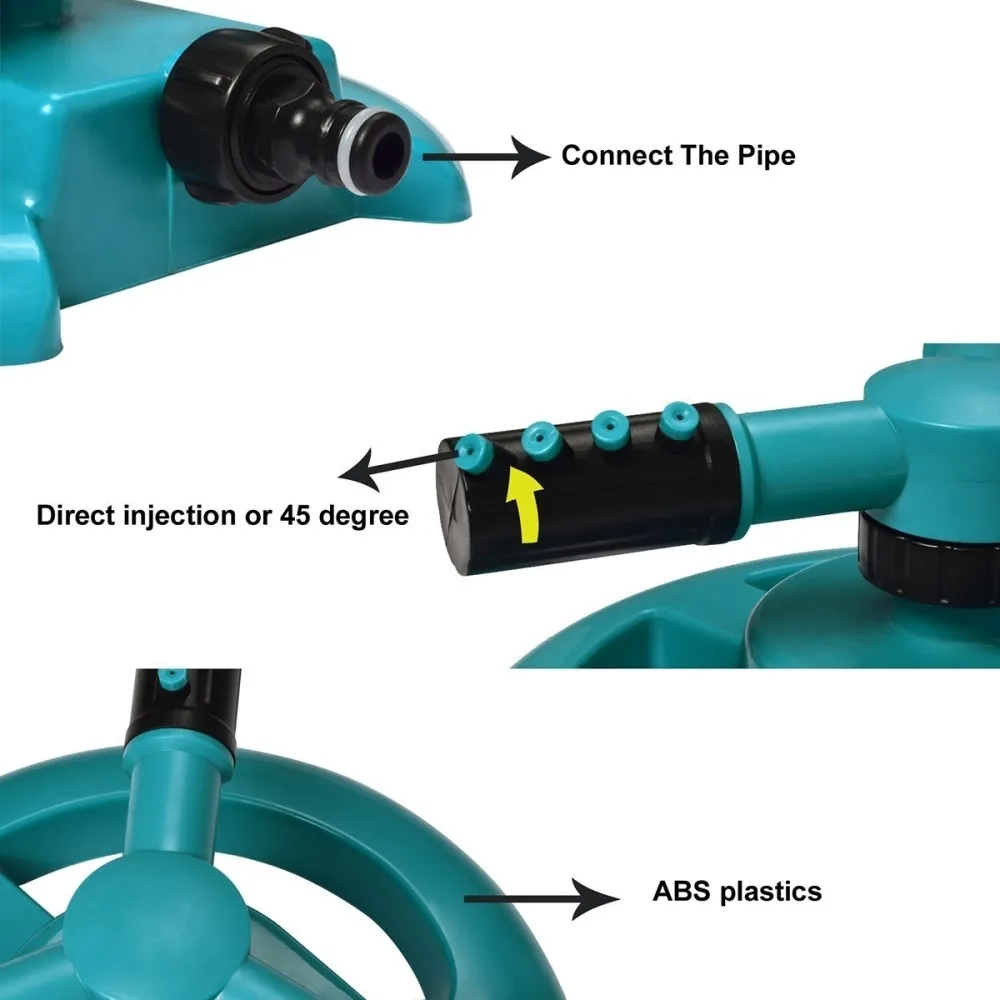 Automática Sprinklers Grass Gramn Lawn Tool 360 Grau Girando Três fileiras Doze Bicos Sistema de Irrigação de Jardim