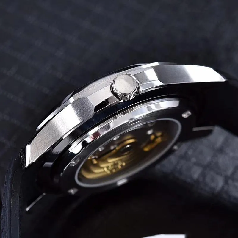 8 typów zegarek na rękę Aquanaut Automatyczny ruch ze stali nierdzewne Wygodne gumowe pasek oryginalny zapięcie męskie męskie zegarek305i