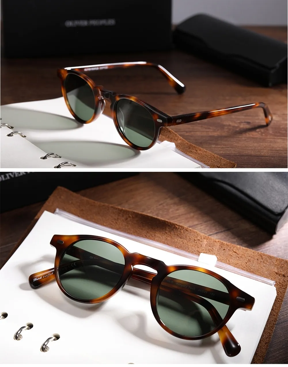Vintage Gregory Peck hommes femmes lunettes de soleil marque designer lunettes de soleil polarisées lunettes rondes lunettes gafas de sol UV400 T200801267G