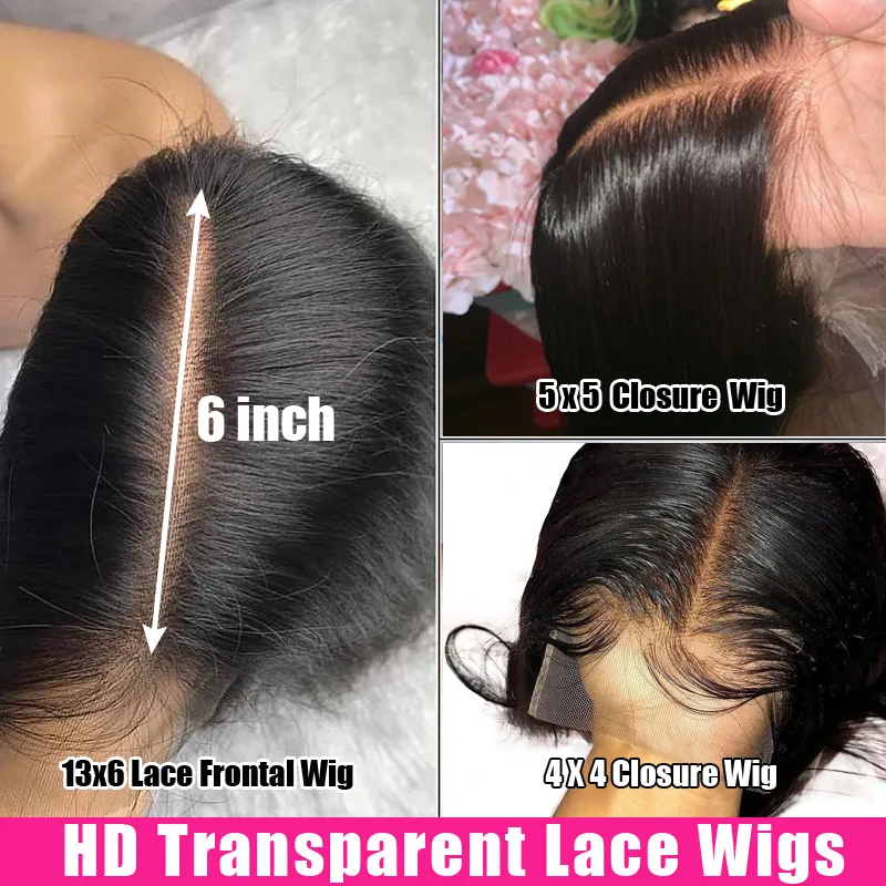 Pelucas de cabello humano con frente de encaje recto sin pegamento 13X4 peluca recta Remy 180 densidad peluca brasileña 316K