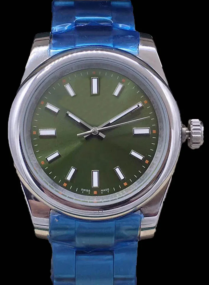 39 mm grijze wijzerplaat heren mechanisch roestvrij staal automatisch uurwerk horloges sporthorloge zelfopwindend horloge lichtgevende polshorloges335B