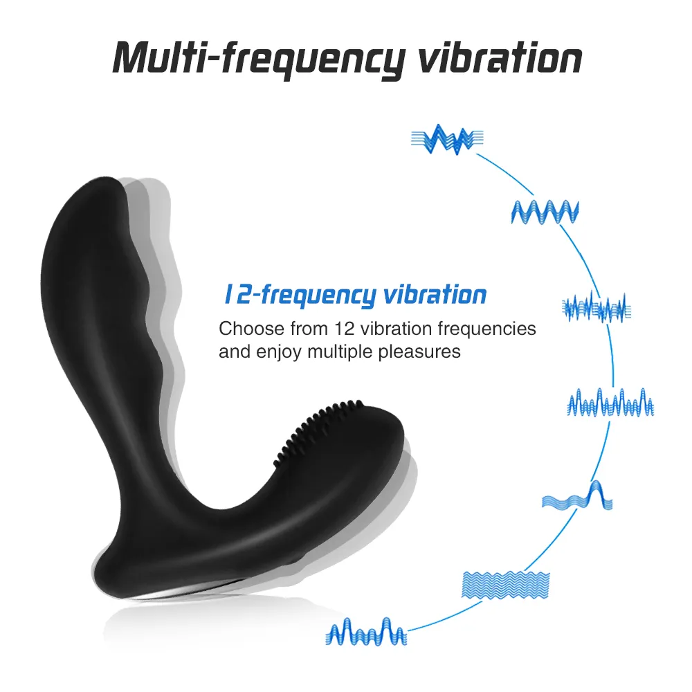 12 hastigheter Trådlös fjärrantal vibrator dubbel motorprostatmassage butte plugg vibrerande manlig onani för vuxna sexleksaker CX28744148