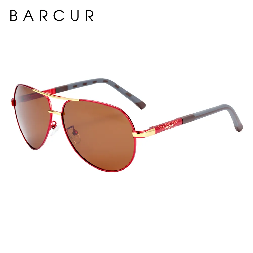 Barcur Original Men 선글라스 편광 드라이버 안경 폴라로이드 태양 안경 남성 조종사 안경 2809