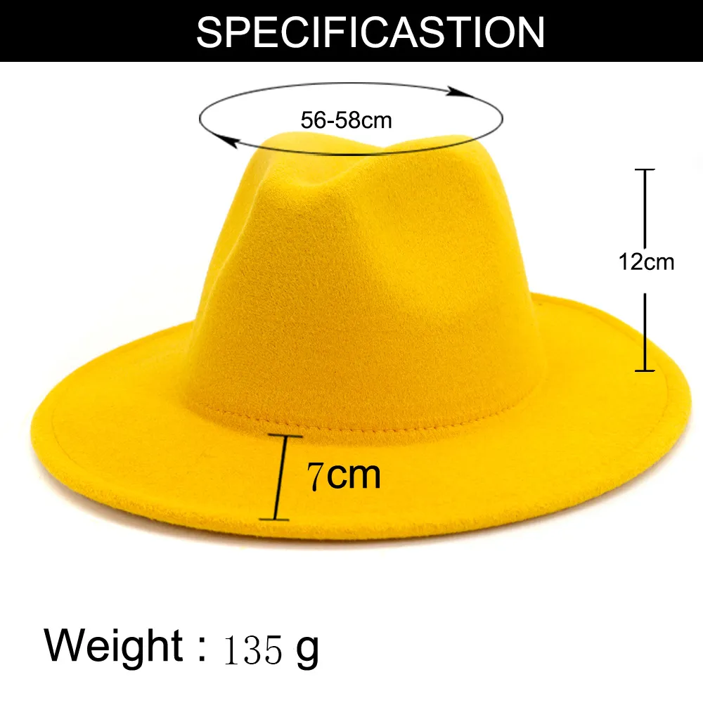 Mode jaune bleu Patchwork laine feutre Fedora chapeaux pour hommes femmes 2 tons chapeau couleur différente robe chapeau Panama Jazz Trilby Cap269R