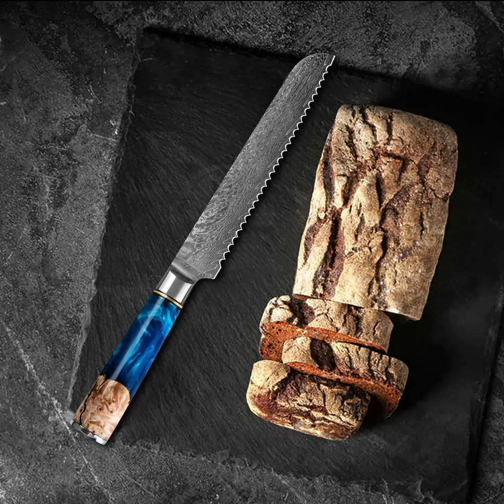 Mutfak Şef Bıçağı Gyuto Japon VG10 Damascus 67Layer Meat Claver Santoku Boning Balsası Balık Sebze Suşi Meyve Kesme Blu6766628