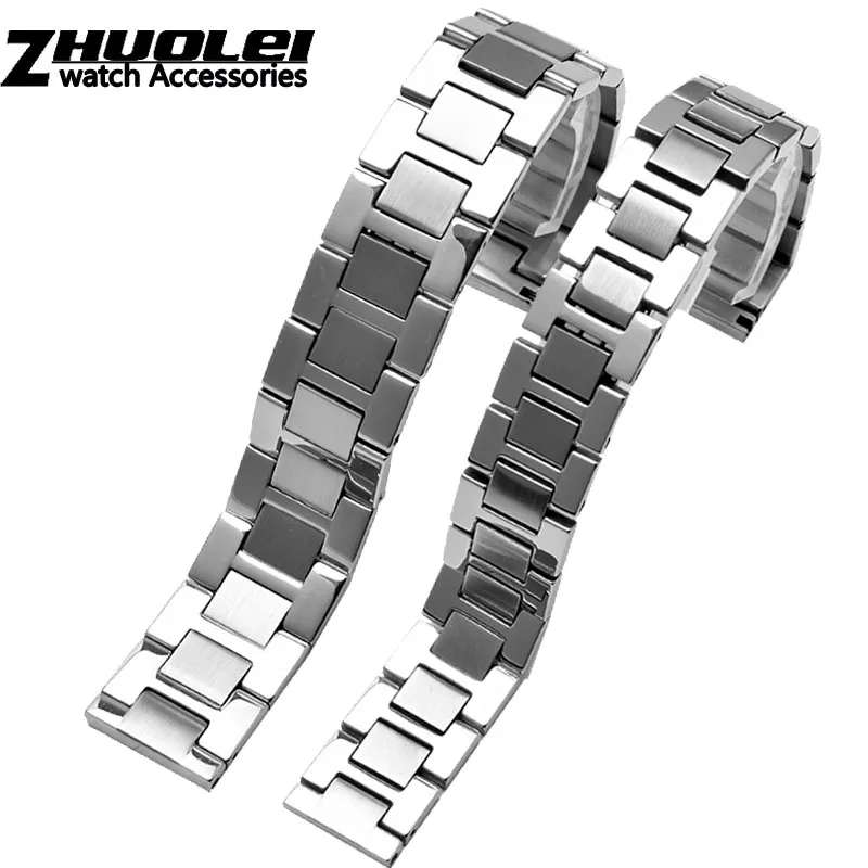 Luxe 316L Rvs armband Voor TANK solo polsbandje hoge kwaliteit merk horlogeband 16mm 17 5mm 20mm 23mm zilver color259k