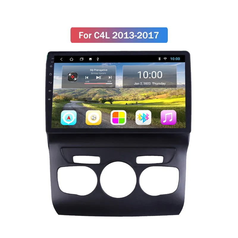 Lecteur vidéo autoradio 10 pouces adapté pour citroën C4L 2013-2017 Navigation GPS 2.5D avec unité principale Wifi