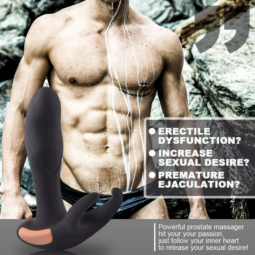 Juguetes sexuales anales Calefacción remoto inalámbrico Masajeador de próstata masculino Recargable Vibrador de punto G con 7 modos de vibración y 2 motores CX200724