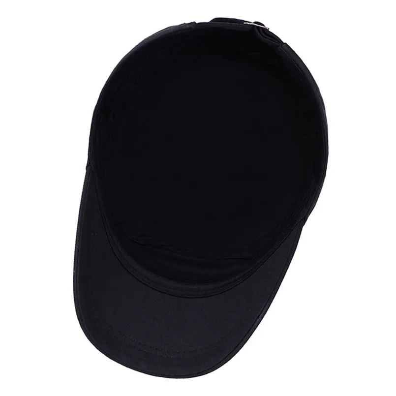 イーグルボーン2020クラシックヴィンテージフラットトップメンズウォッシュキャップと帽子調整可能な濃厚なキャップ冬の温かい軍事帽子T271S