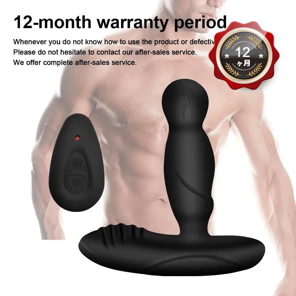 360 Rotar Calefacción Vibrador Butt Plug Masaje de Próstata Motores Dobles Juguetes Anales para Hombres Control Remoto Productos Sexuales * MX200422