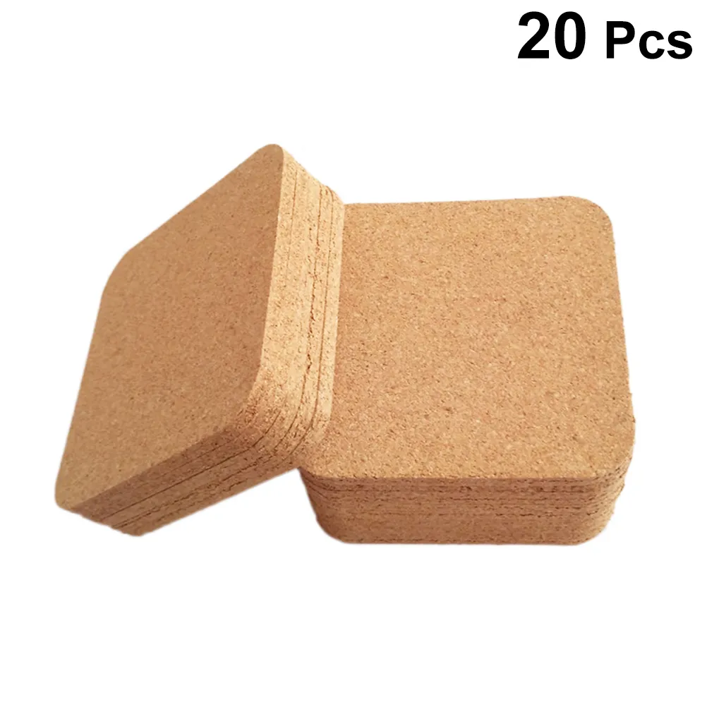 Square Coasters Dampproof Eco-friendly Wooden Heat-resistant Cork Coaster for Bowl Cup Table Y200328255b