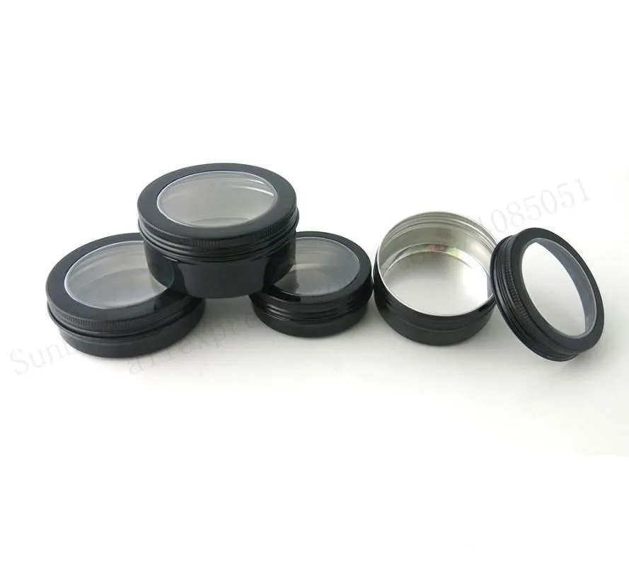 New design 60g 80G 100g 150G Empty Aluminium Jar Makeup Cases Sample Jars Container black metal tin for cosmetic2131