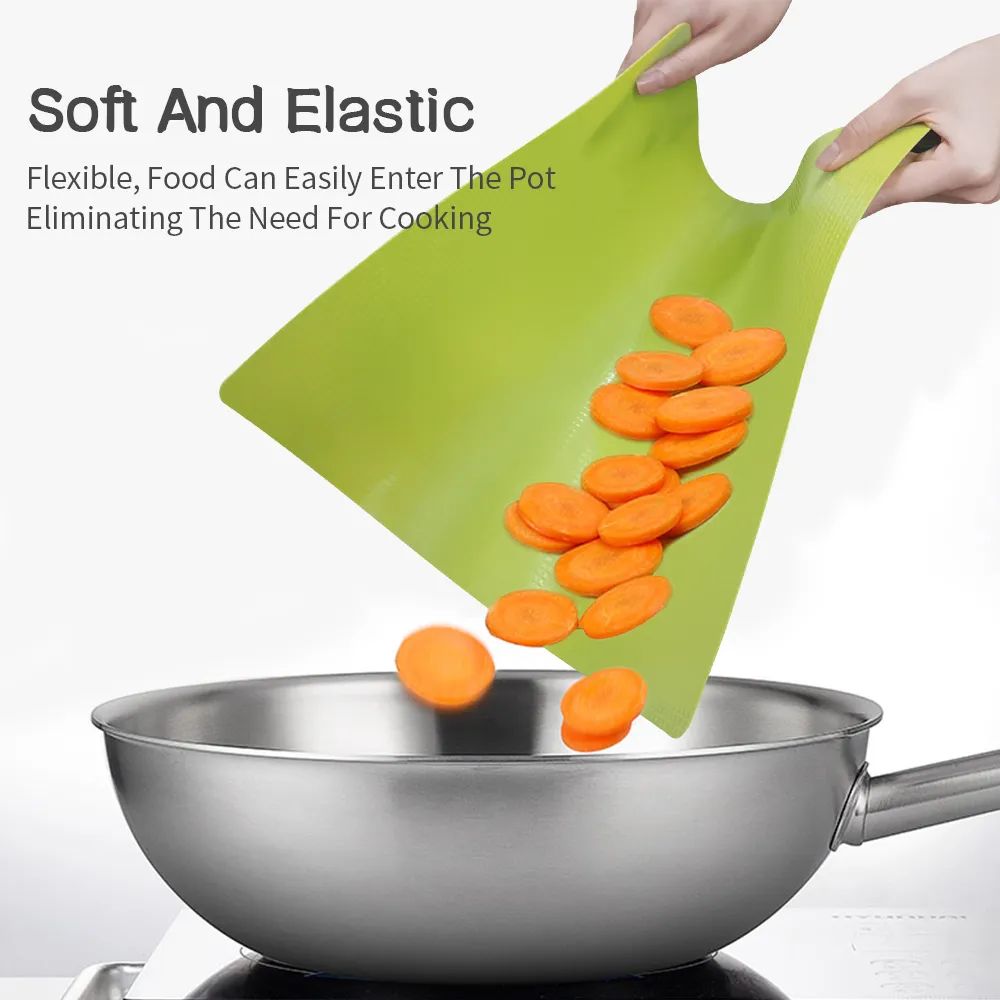 Doğrama tahtası mutfak plastik kesim paspas kaymaz buzlu mutfak pişirme aksesuarı elastik sebze doğrama levha mutfak aletleri