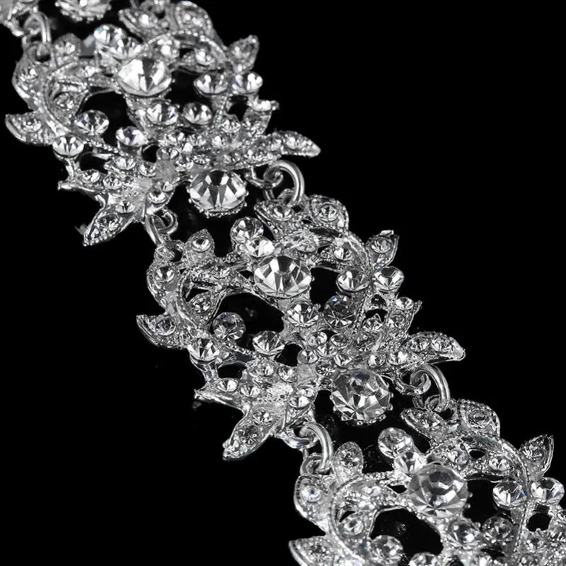 Handgjorda brudpannband Tiara Crystal Wedding Hair Accessories Ribbon Elegant Headpiece Rhinestone Women Hair Jewelry294o