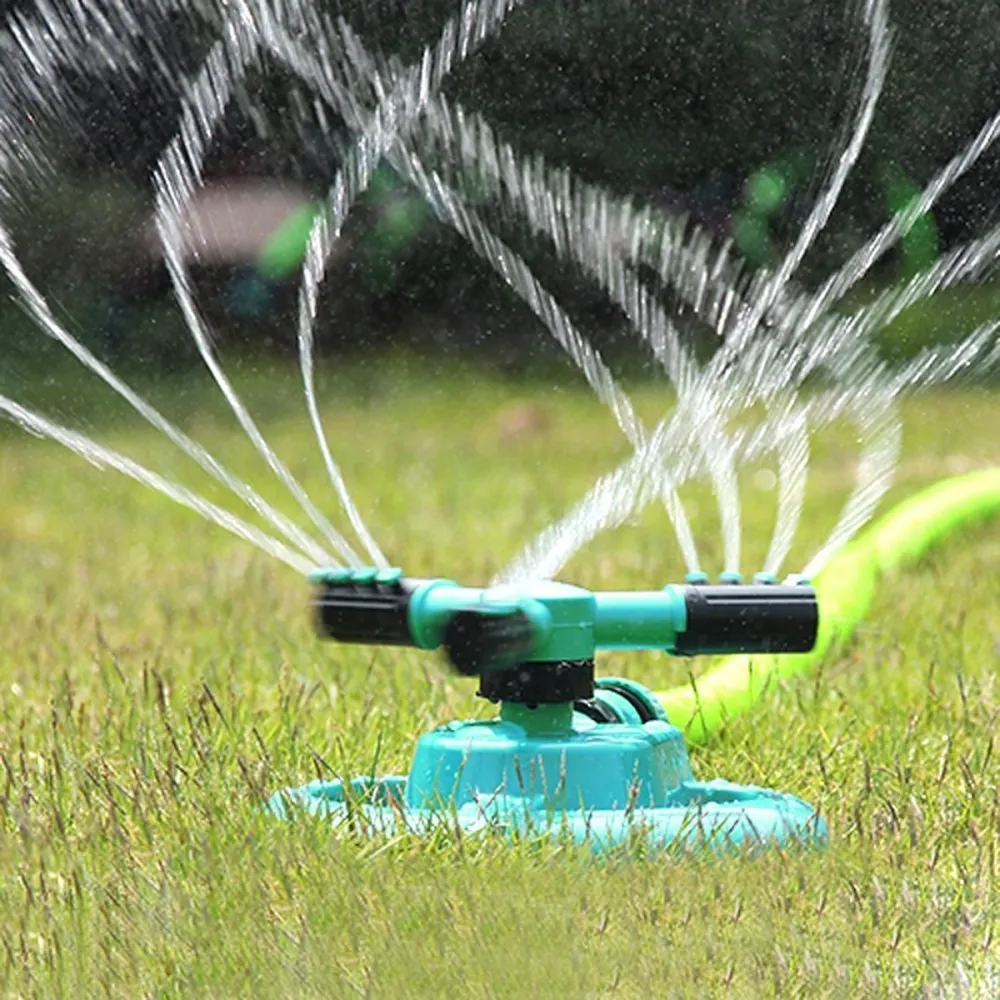 Automatic Sprinklers Grass Lawn Watering Tool Showers 360 Degree Rotating Three Row Twelve Nozzles Garden Irrigation System