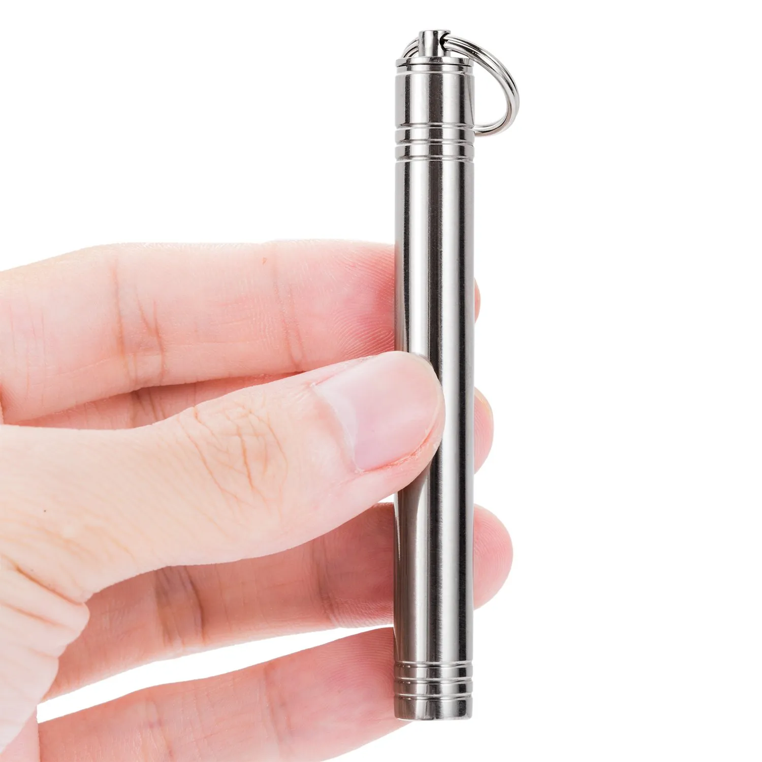 Fashion Keychain Portable Titanium Steel Metal Pocket Toothpick Holder with Traveling Key chain Toothpicks Box254S