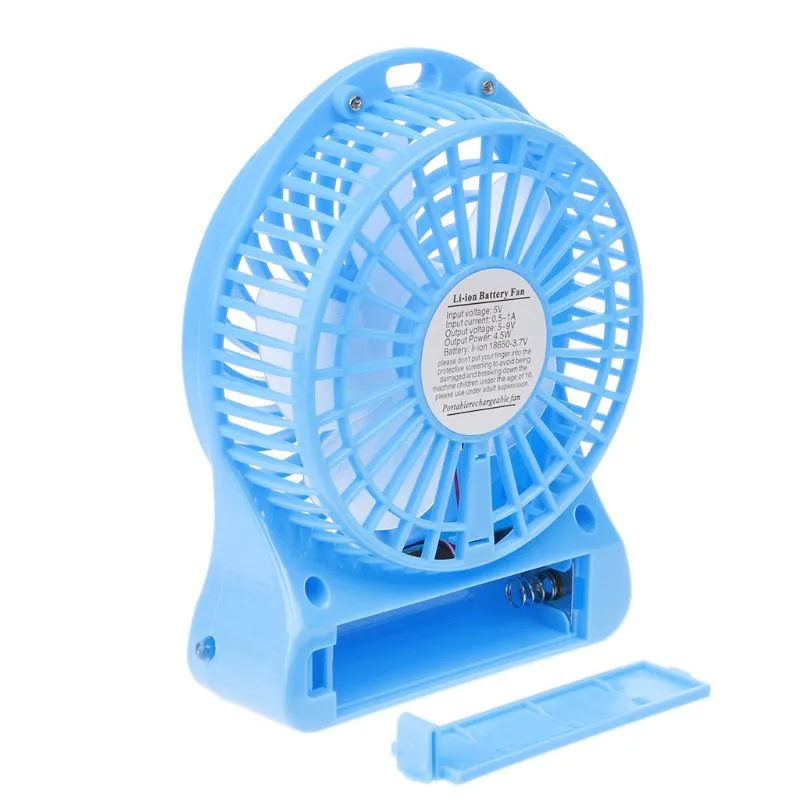 Electric Fans Portable LED Light Fan Air Cooler Mini Desk USB Third Wind 4XFB172y