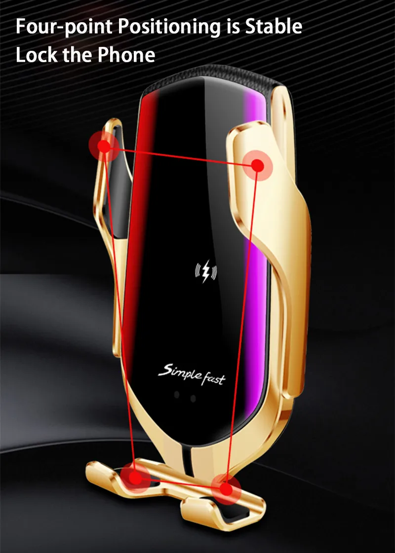 2020 R2スマート赤外線誘導センサーカーワイヤレス充電ホルダー10W iPhone 8 8plus X用のシンプルな高速ワイヤレス充電器H5399554