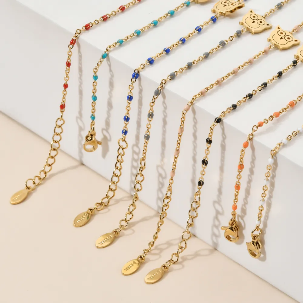 Cały set partie mieszana łańcuch szkliwa boho stal nierdzewna bransoletka sowa dla kobiet w całej biżuterii femme9385736