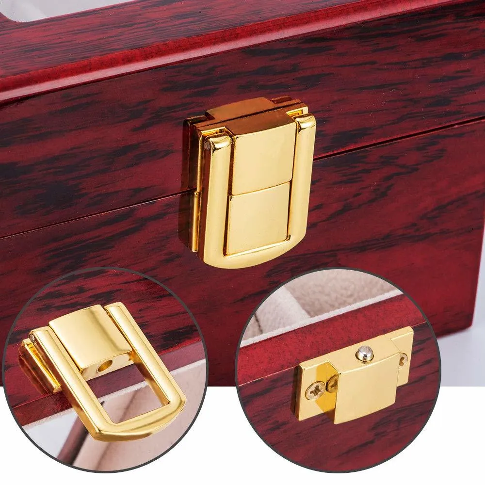 Boîte de montre en bois de luxe Boîte de surveillance pour les montres Box Organisateur de bijoux en verre pour hommes 2 3 5 12 Grilles Organisateur New D40 CX6170438