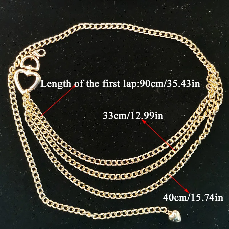 Modne pasy łańcucha retro dla kobiet w pasie Pielęce Paski łańcuch wielowarstwowy długi frędzle biżuteria do biżuterii