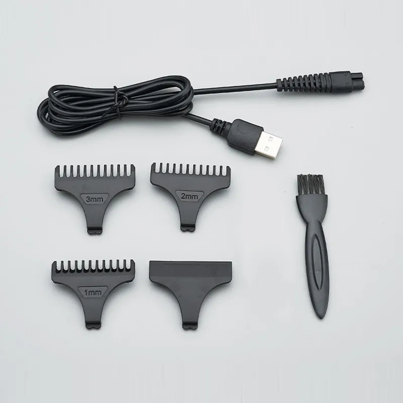 Retro USB Rechargeable T9 Upgraded Low Noise Clipper Electric Beard Trim Shaver Set With Limit Comb9359410
