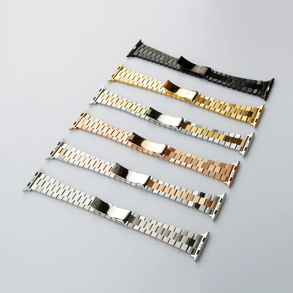 Fast rostfritt stål ostronhandled för BPPLE Watch Band 38 40mm Loop Replacement Armband för iWatch Series 5 4 3 2 1Strap Accesso314J
