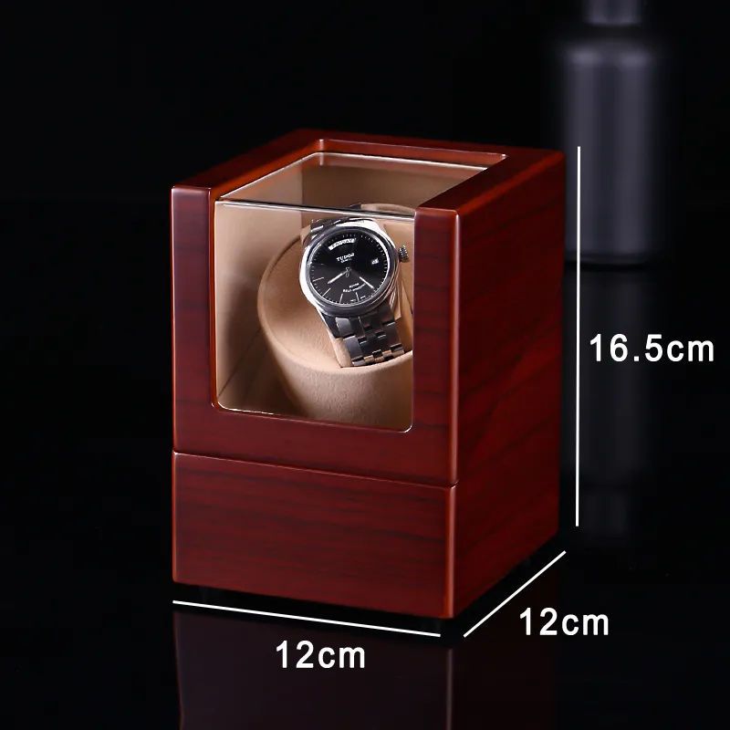 Tablero enrollador de reloj de pintura individual automático exhibición de bobinado de madera caja de almacenamiento de gabinete de joyería soporte de caja agitador de Motor reloj Mover CX208N